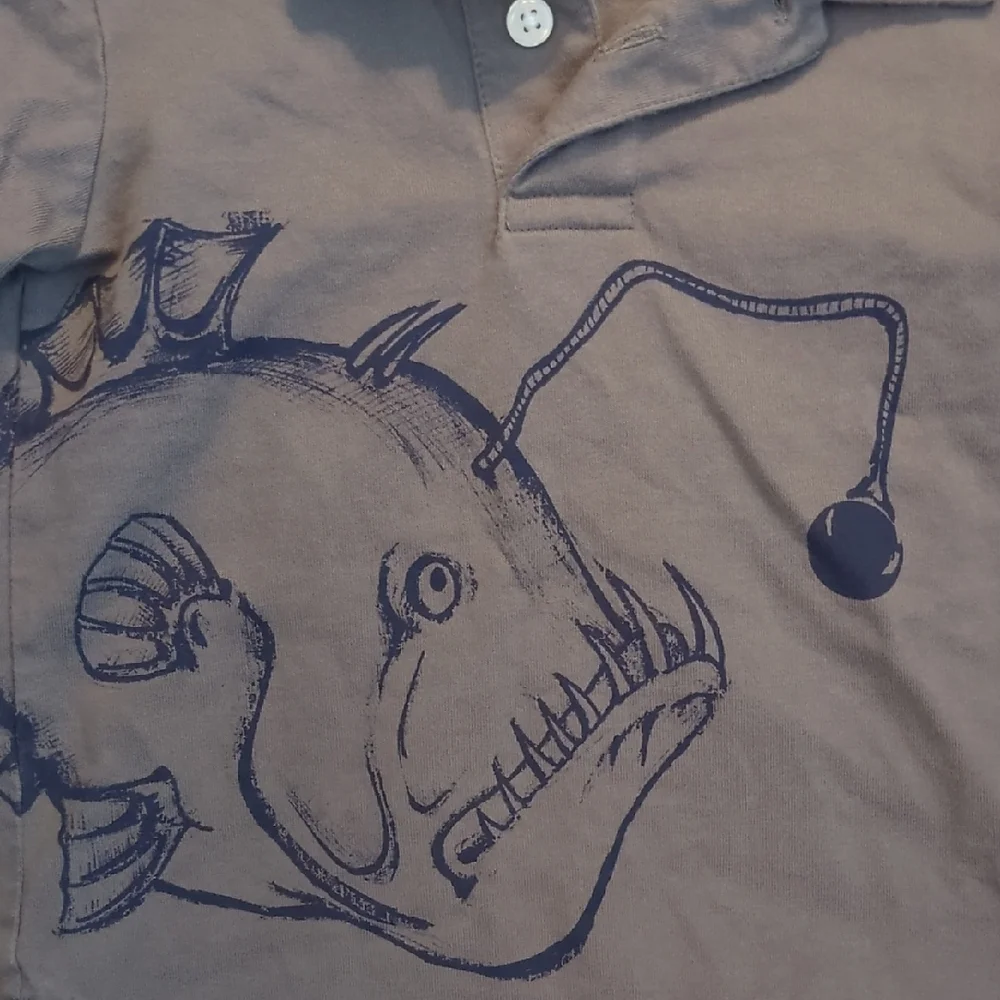 Gymboree Gray Angler Fish Polo